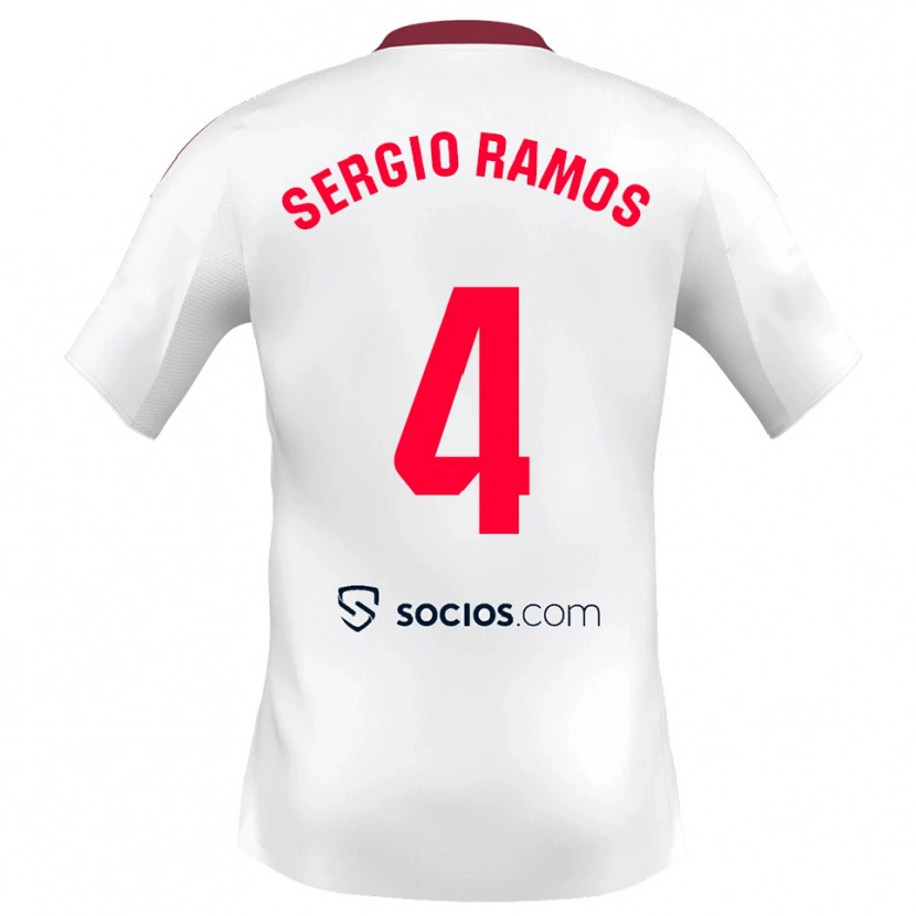 Danxen Herren Sergio Ramos #4 Weiß Rot Heimtrikot Trikot 2025/26 T-Shirt Schweiz