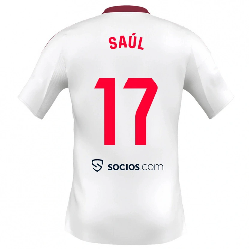 Danxen Herren Saul Niguez #17 Weiß Rot Heimtrikot Trikot 2025/26 T-Shirt Schweiz