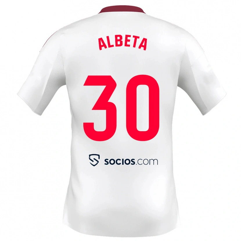 Danxen Herren Alba María López Montiel #30 Weiß Rot Heimtrikot Trikot 2025/26 T-Shirt Schweiz