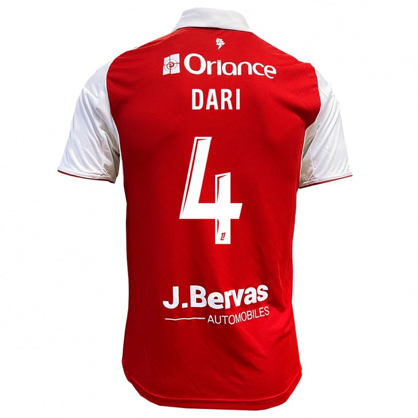 Danxen Herren Achraf Dari #4 Rot Weiß Heimtrikot Trikot 2025/26 T-Shirt Schweiz