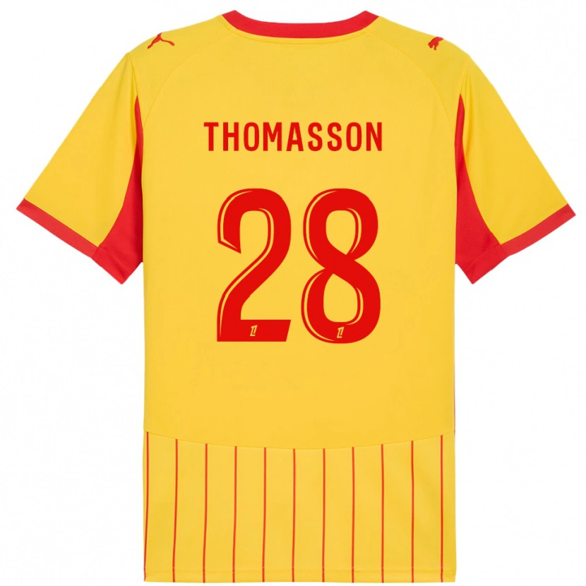 Danxen Herren Adrien Thomasson #28 Gelb Rot Heimtrikot Trikot 2025/26 T-Shirt Schweiz