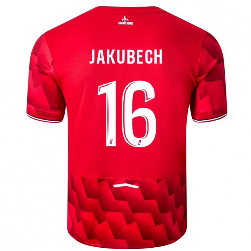 Danxen Herren Adam Jakubech #16 Rot Weiß Heimtrikot Trikot 2025/26 T-Shirt Schweiz