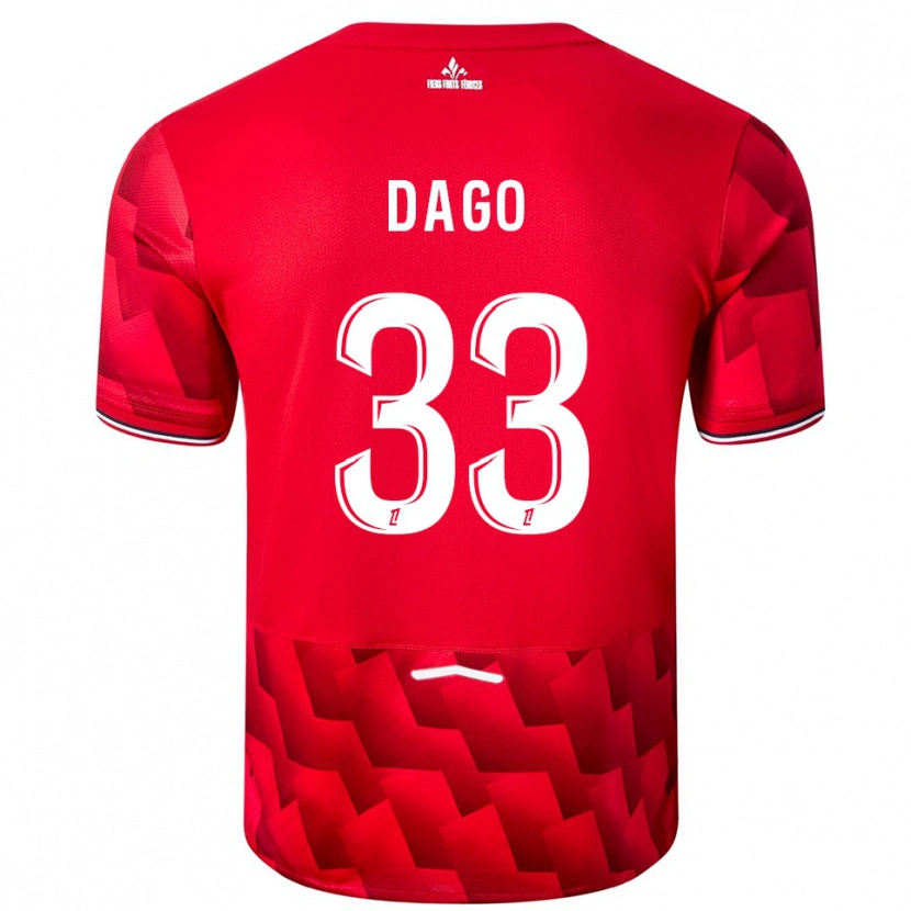 Danxen Herren Trévis Dago #33 Rot Weiß Heimtrikot Trikot 2025/26 T-Shirt Schweiz