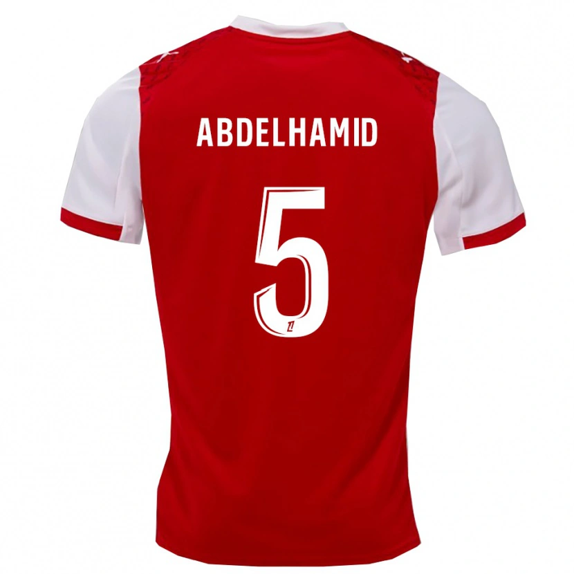 Danxen Herren Yunis Abdelhamid #5 Rot Weiß Heimtrikot Trikot 2025/26 T-Shirt Schweiz