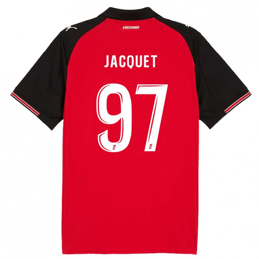 Danxen Herren Jérémy Jacquet #97 Rot Schwarz Heimtrikot Trikot 2025/26 T-Shirt Schweiz