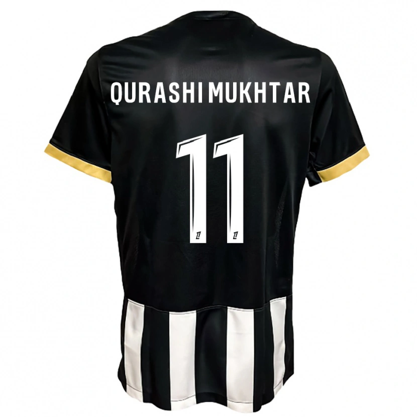 Danxen Herren Awab Qurashi Mukhtar #11 Schwarz Weiß Heimtrikot Trikot 2025/26 T-Shirt Schweiz