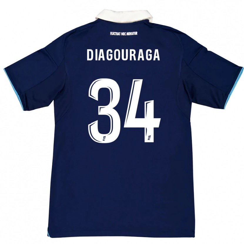 Danxen Herren Djibril Diagouraga #34 Dunkelblau Weiß Heimtrikot Trikot 2025/26 T-Shirt Schweiz