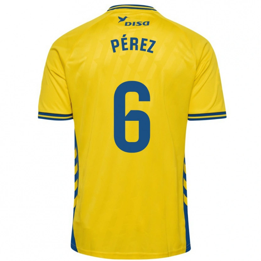 Danxen Herren Yoni Pérez #6 Gelb Blau Heimtrikot Trikot 2025/26 T-Shirt Schweiz