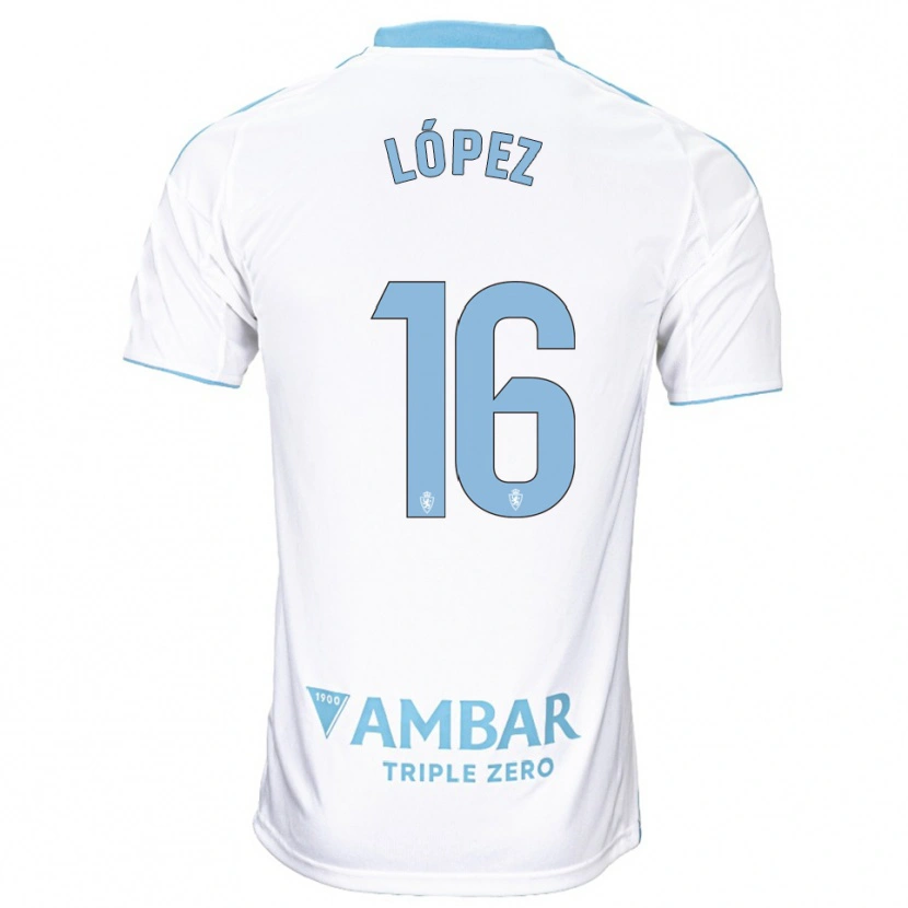 Danxen Herren Juan López #16 Weiß Himmelblau Heimtrikot Trikot 2025/26 T-Shirt Schweiz