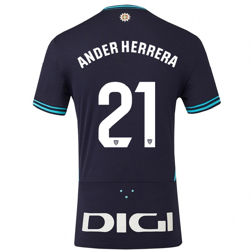 Danxen Herren Ander Herrera #21 Marine Himmelblau Auswärtstrikot Trikot 2025/26 T-Shirt Schweiz