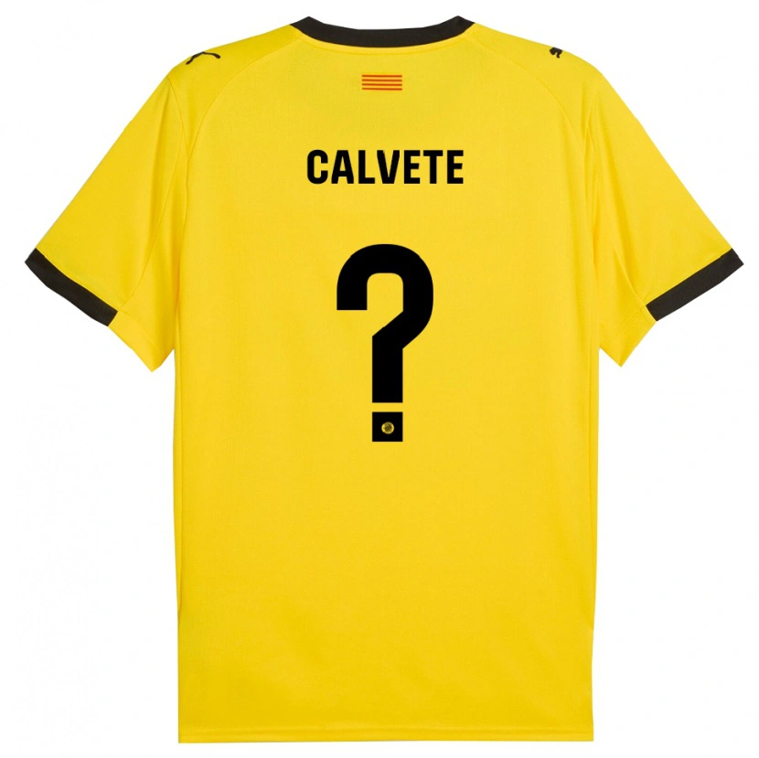 Danxen Herren Pablo Calvete #0 Gelb Schwarz Auswärtstrikot Trikot 2025/26 T-Shirt Schweiz