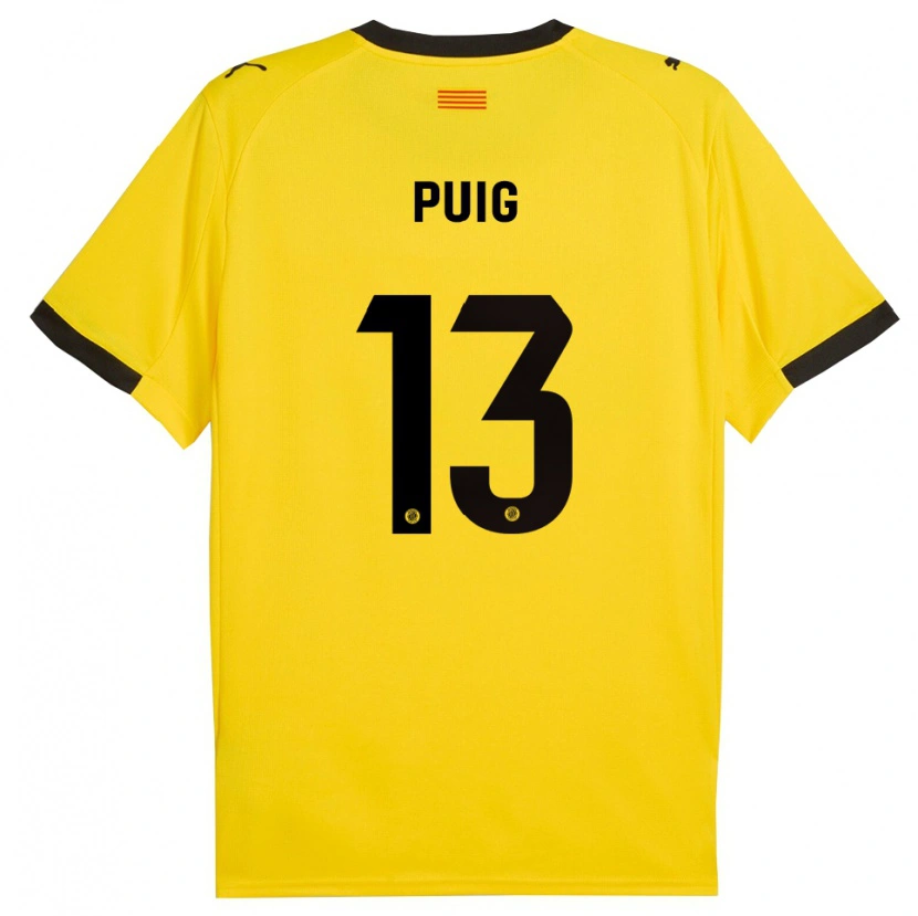 Danxen Herren Sergi Puig #13 Gelb Schwarz Auswärtstrikot Trikot 2025/26 T-Shirt Schweiz