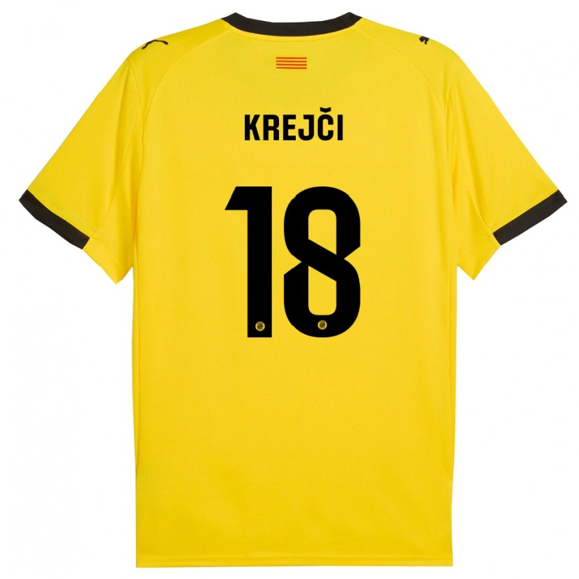 Danxen Herren Ladislav Krejci #18 Gelb Schwarz Auswärtstrikot Trikot 2025/26 T-Shirt Schweiz
