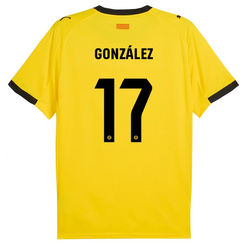 Danxen Herren Mario González #17 Gelb Schwarz Auswärtstrikot Trikot 2025/26 T-Shirt Schweiz