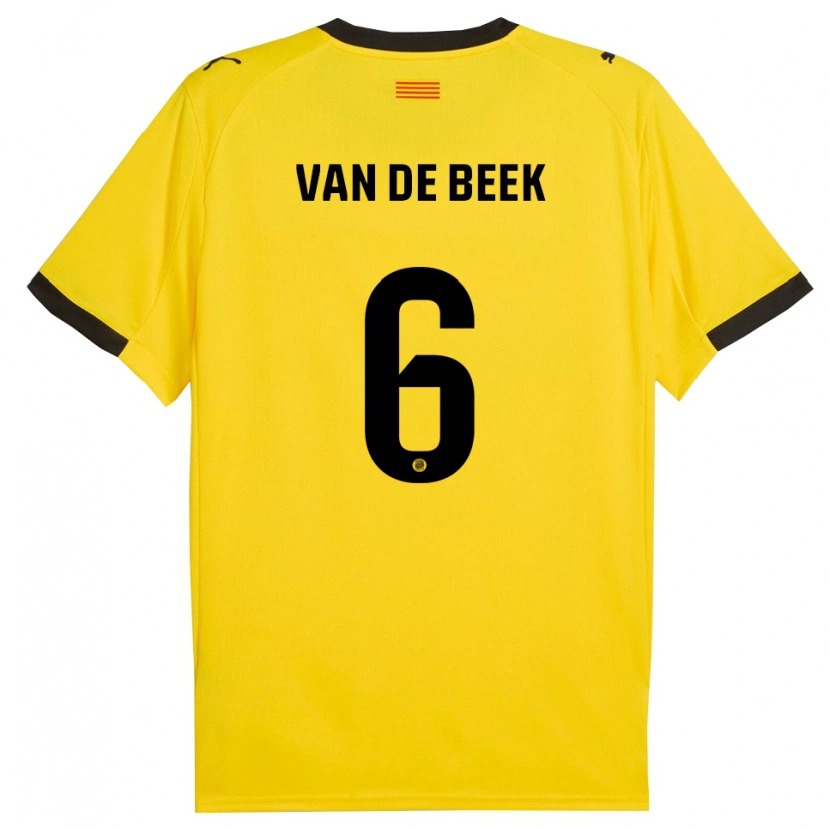 Danxen Herren Donny Van De Beek #6 Gelb Schwarz Auswärtstrikot Trikot 2025/26 T-Shirt Schweiz