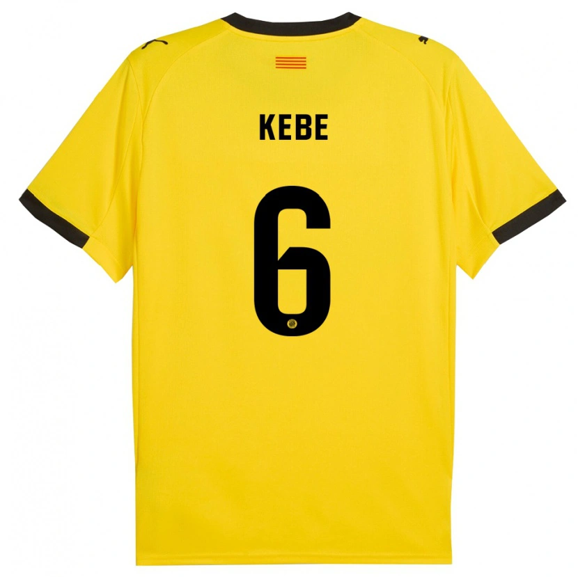 Danxen Herren Ibrahima Kébé #6 Gelb Schwarz Auswärtstrikot Trikot 2025/26 T-Shirt Schweiz