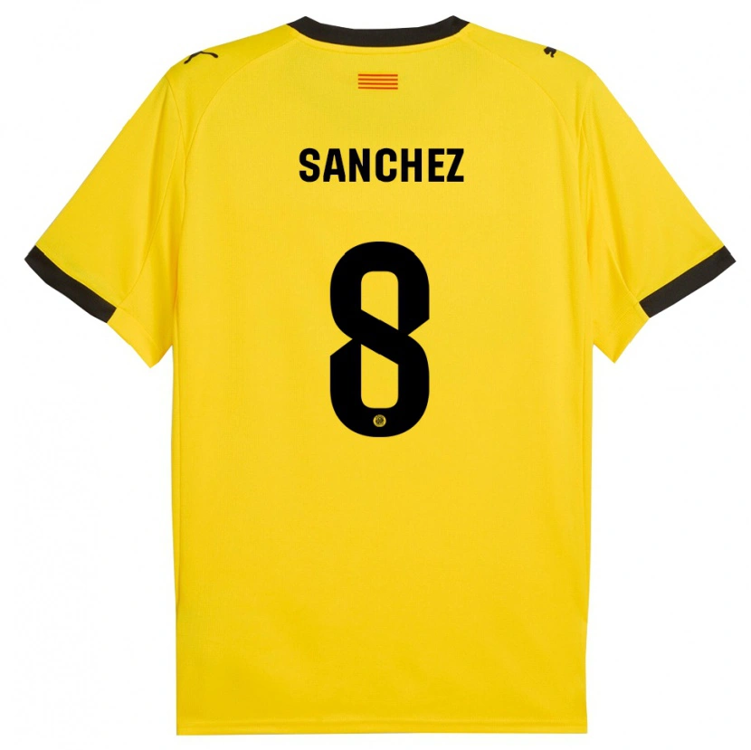 Danxen Herren Miguel Ángel Sánchez #8 Gelb Schwarz Auswärtstrikot Trikot 2025/26 T-Shirt Schweiz