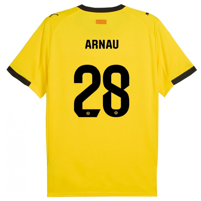 Danxen Herren Pol Arnau #28 Gelb Schwarz Auswärtstrikot Trikot 2025/26 T-Shirt Schweiz