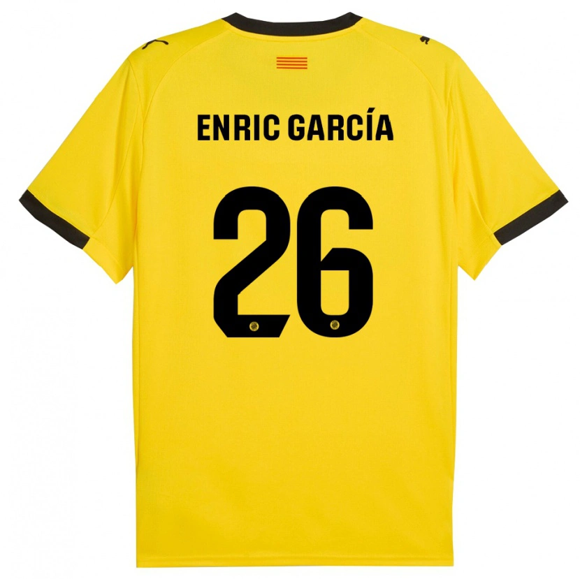 Danxen Herren Enric García #26 Gelb Schwarz Auswärtstrikot Trikot 2025/26 T-Shirt Schweiz