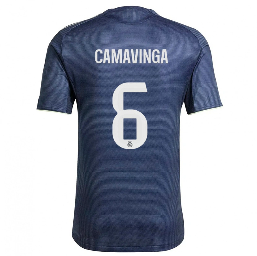 Danxen Herren Eduardo Camavinga #6 Marine Silber Auswärtstrikot Trikot 2025/26 T-Shirt Schweiz