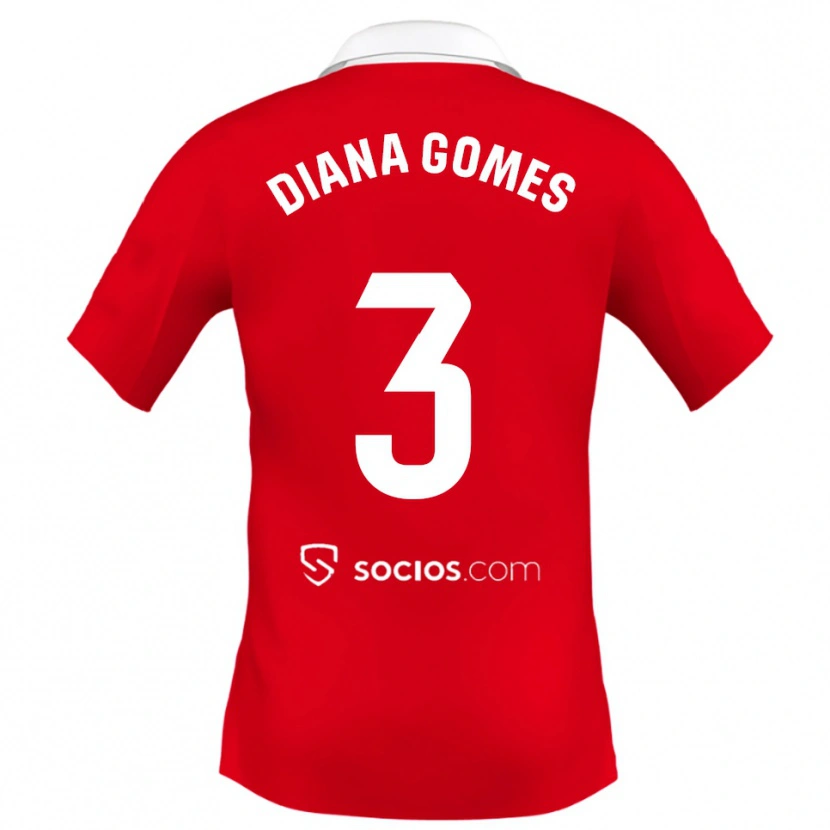 Danxen Herren Diana Catarina Ribeiro Gomes #3 Rot Weiß Grau Auswärtstrikot Trikot 2025/26 T-Shirt Schweiz