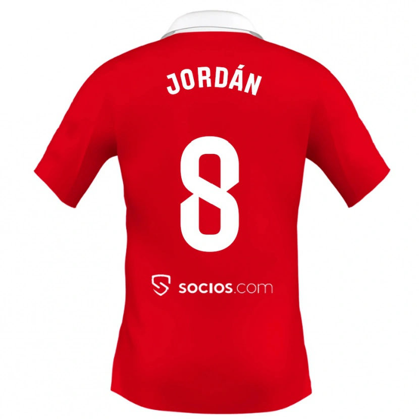Danxen Herren Joan Jordán #8 Rot Weiß Grau Auswärtstrikot Trikot 2025/26 T-Shirt Schweiz