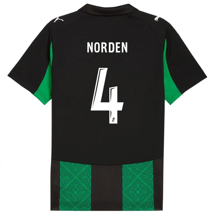 Danxen Herren Doreen Norden #4 Schwarz Grün Auswärtstrikot Trikot 2025/26 T-Shirt Schweiz