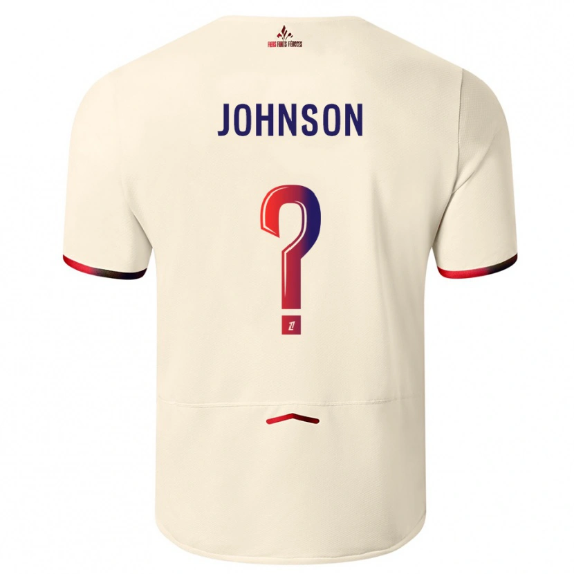Danxen Herren Kédie Johnson #0 Cremeweiß Rot Auswärtstrikot Trikot 2025/26 T-Shirt Schweiz