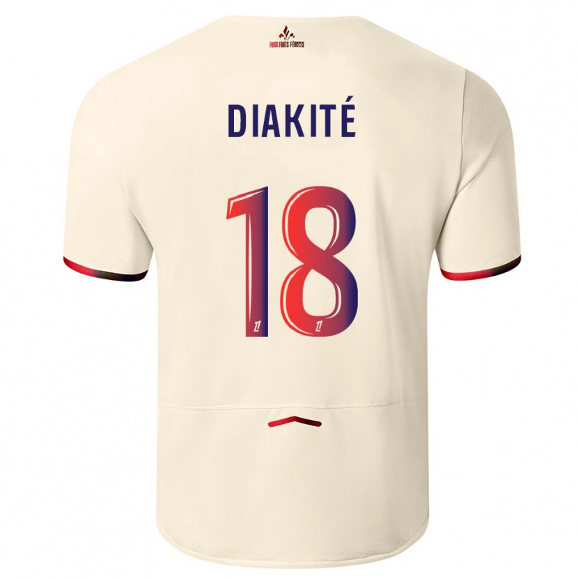 Danxen Herren Bafodé Diakité #18 Cremeweiß Rot Auswärtstrikot Trikot 2025/26 T-Shirt Schweiz