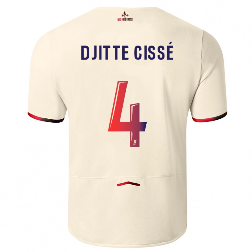 Danxen Herren Babacar Djitte Cissé #4 Cremeweiß Rot Auswärtstrikot Trikot 2025/26 T-Shirt Schweiz