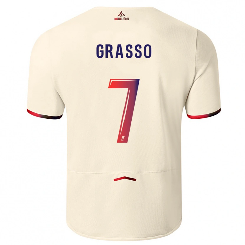 Danxen Herren Enzo Grasso #7 Cremeweiß Rot Auswärtstrikot Trikot 2025/26 T-Shirt Schweiz
