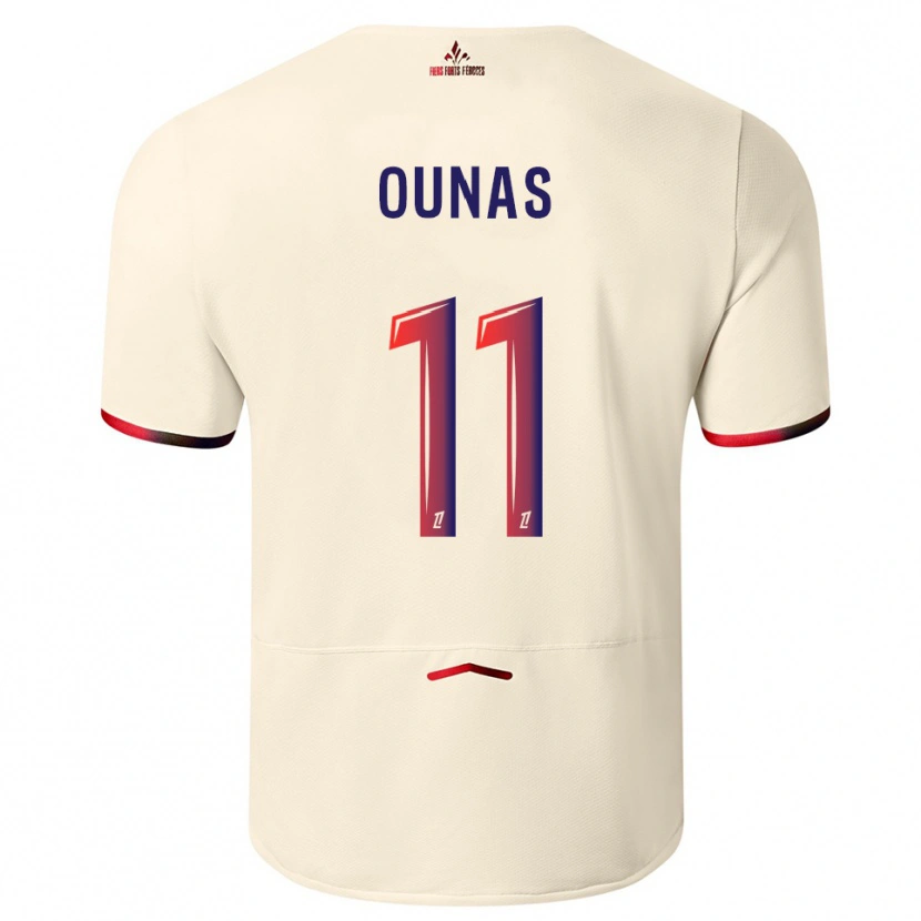 Danxen Herren Adam Ounas #11 Cremeweiß Rot Auswärtstrikot Trikot 2025/26 T-Shirt Schweiz