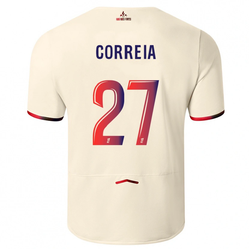 Danxen Herren Félix Correia #27 Cremeweiß Rot Auswärtstrikot Trikot 2025/26 T-Shirt Schweiz