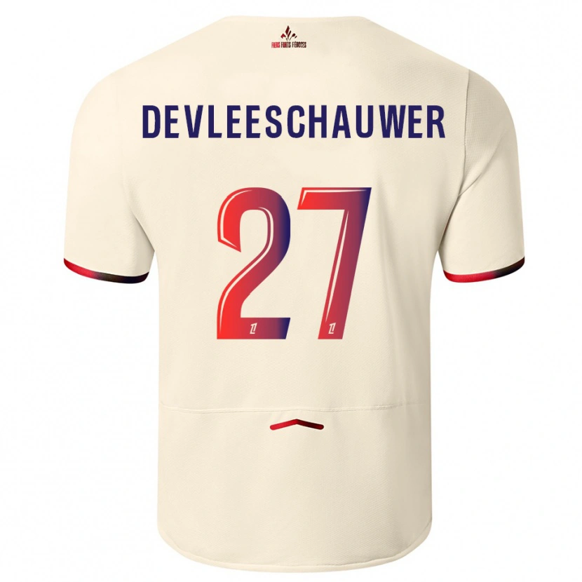 Danxen Herren Gwenaëlle Devleeschauwer #27 Cremeweiß Rot Auswärtstrikot Trikot 2025/26 T-Shirt Schweiz