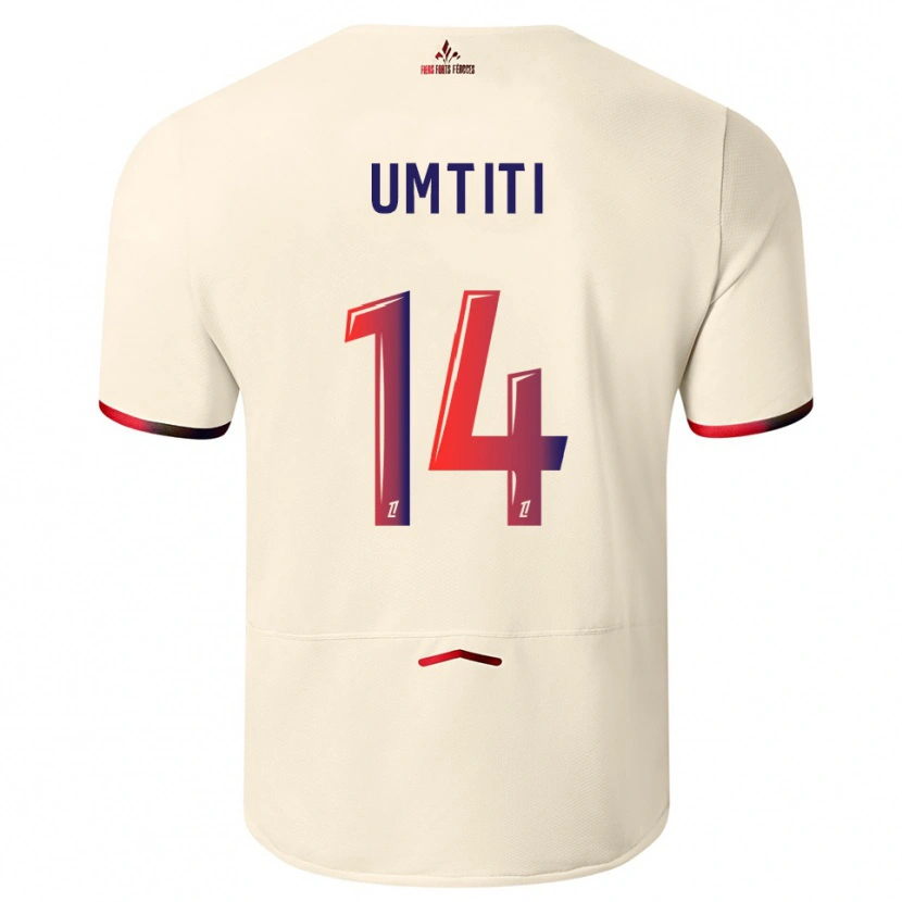 Danxen Herren Samuel Umtiti #14 Cremeweiß Rot Auswärtstrikot Trikot 2025/26 T-Shirt Schweiz