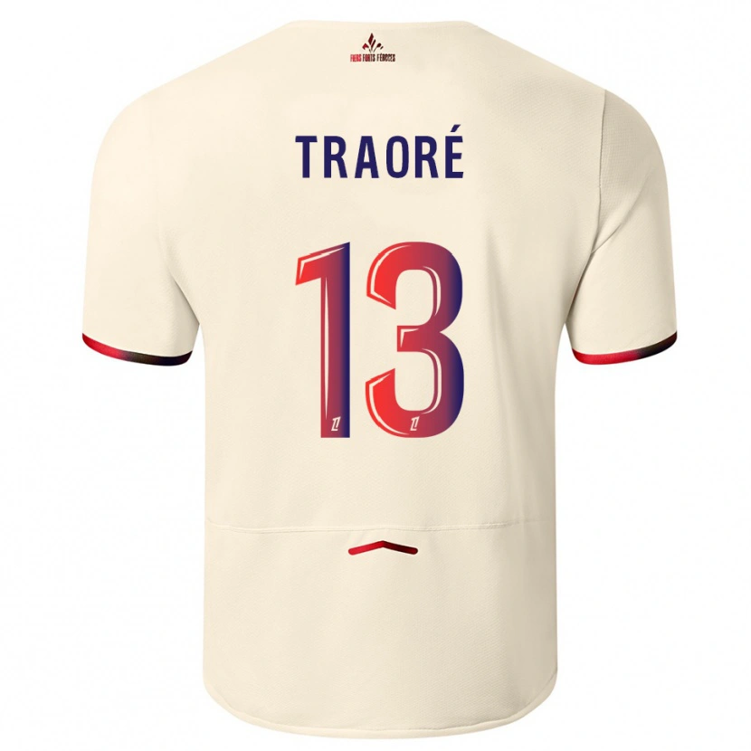 Danxen Herren Yéli Traoré #13 Cremeweiß Rot Auswärtstrikot Trikot 2025/26 T-Shirt Schweiz