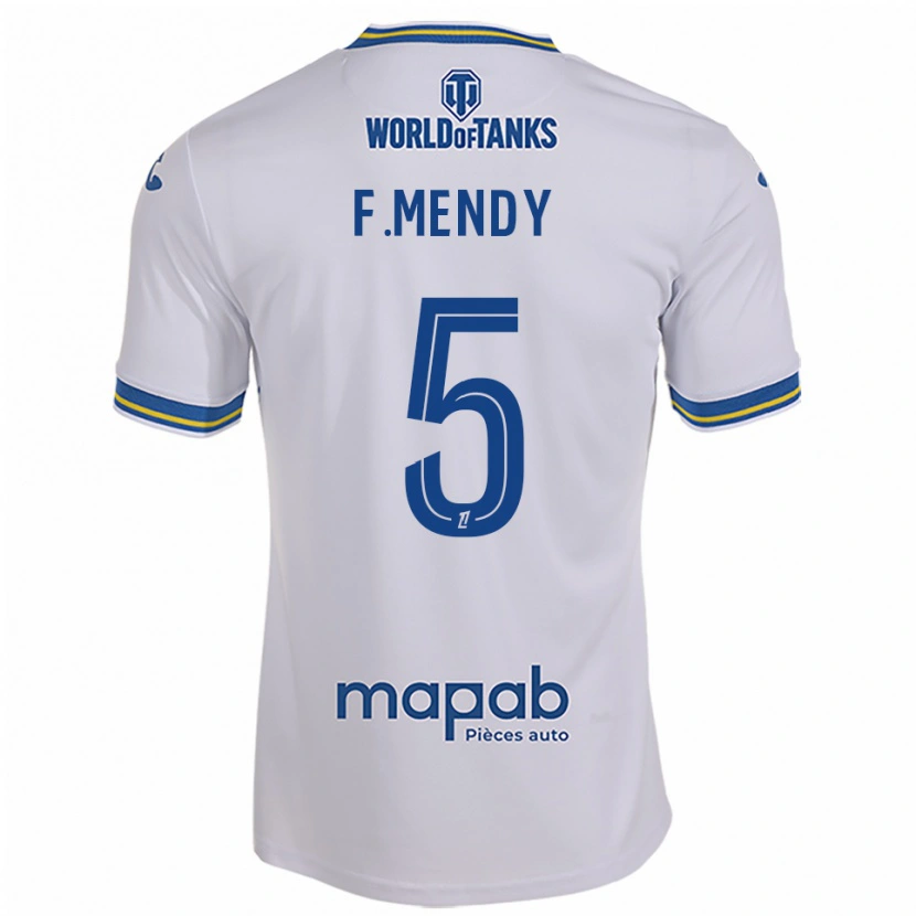 Danxen Herren Formose Mendy #5 Weiß Himmelblau Auswärtstrikot Trikot 2025/26 T-Shirt Schweiz