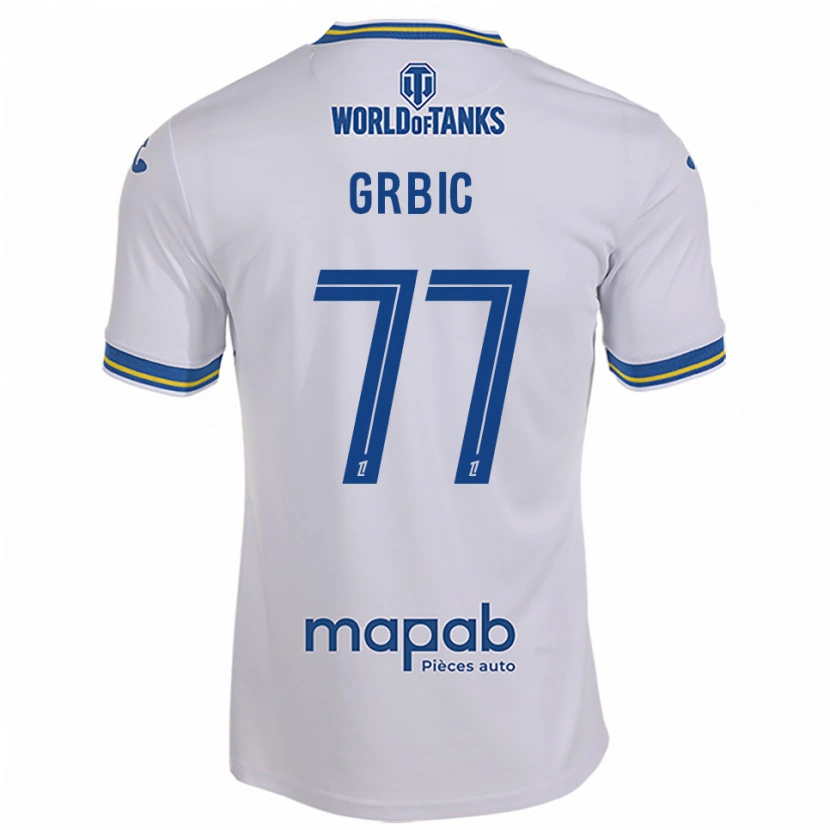 Danxen Herren Adrian Grbic #77 Weiß Himmelblau Auswärtstrikot Trikot 2025/26 T-Shirt Schweiz