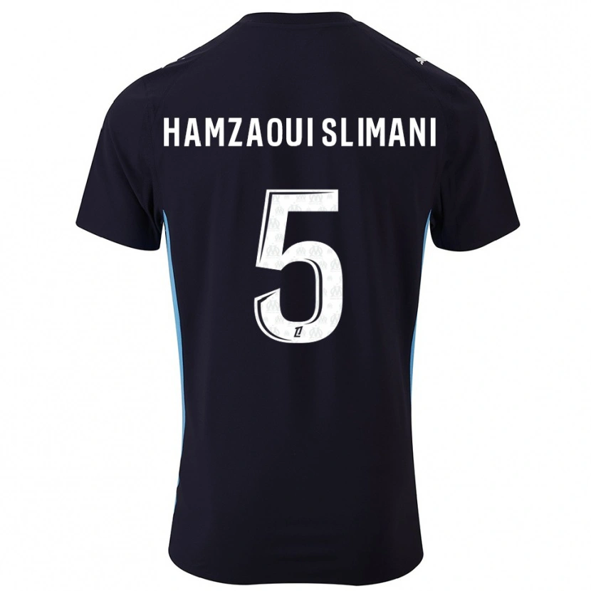 Danxen Herren Hilan Hamzaoui Slimani #5 Schwarz Himmelblau Auswärtstrikot Trikot 2025/26 T-Shirt Schweiz