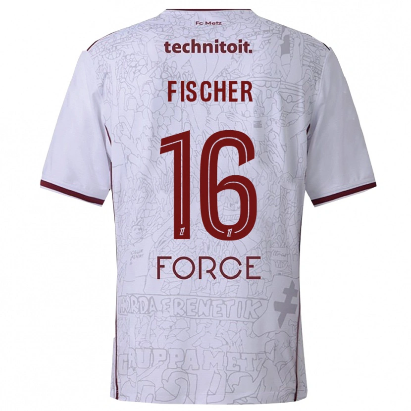 Danxen Herren Jonathan Fischer #16 Weiß Burgunderrot Auswärtstrikot Trikot 2025/26 T-Shirt Schweiz
