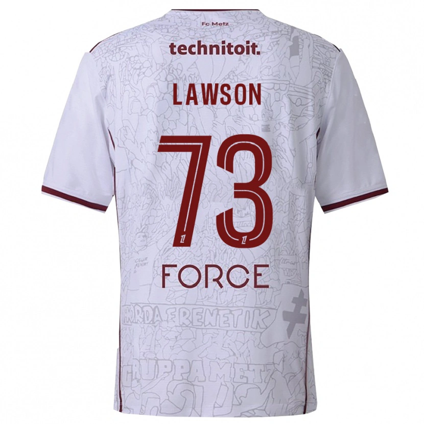 Danxen Herren Yannis Lawson #73 Weiß Burgunderrot Auswärtstrikot Trikot 2025/26 T-Shirt Schweiz