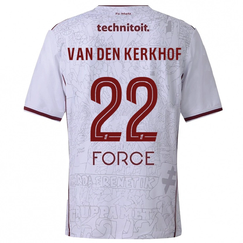 Danxen Herren Kevin Van Den Kerkhof #22 Weiß Burgunderrot Auswärtstrikot Trikot 2025/26 T-Shirt Schweiz