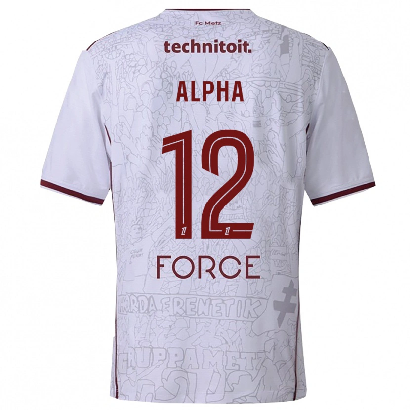 Danxen Herren Alpha Touré #12 Weiß Burgunderrot Auswärtstrikot Trikot 2025/26 T-Shirt Schweiz