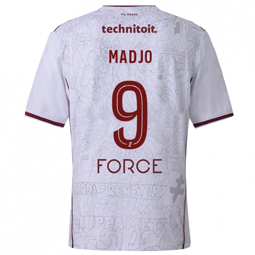 Danxen Herren Brian Madjo #9 Weiß Burgunderrot Auswärtstrikot Trikot 2025/26 T-Shirt Schweiz