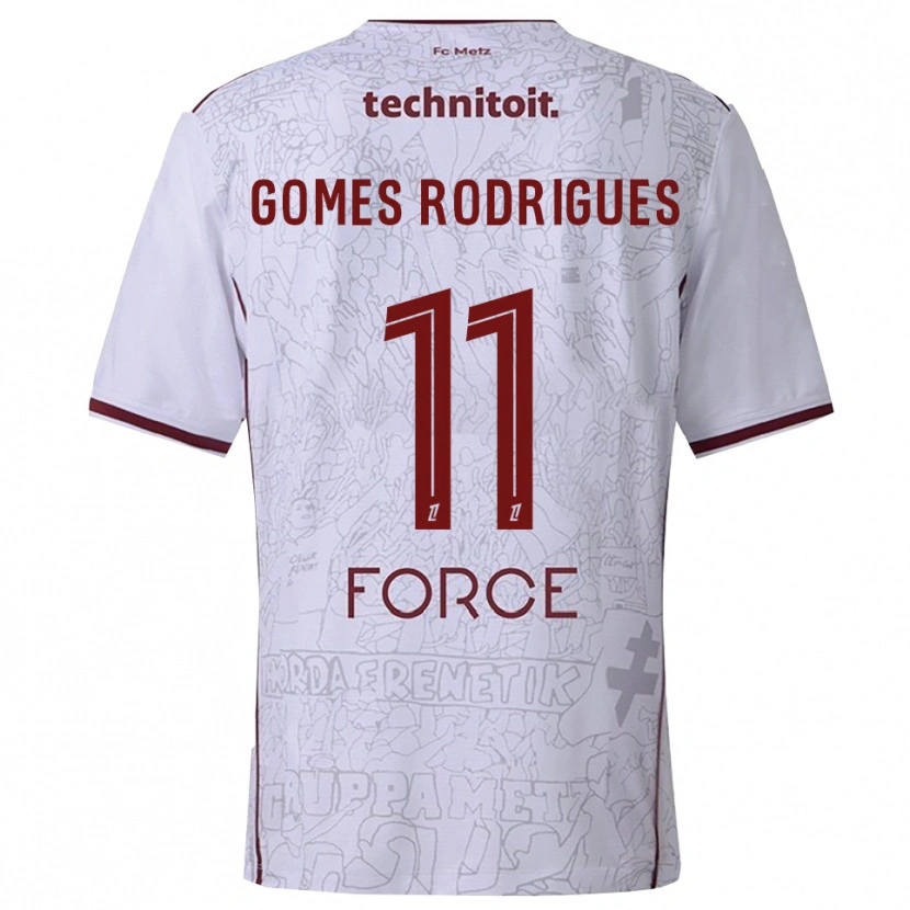 Danxen Herren Jess Gomes Rodrigues #11 Weiß Burgunderrot Auswärtstrikot Trikot 2025/26 T-Shirt Schweiz
