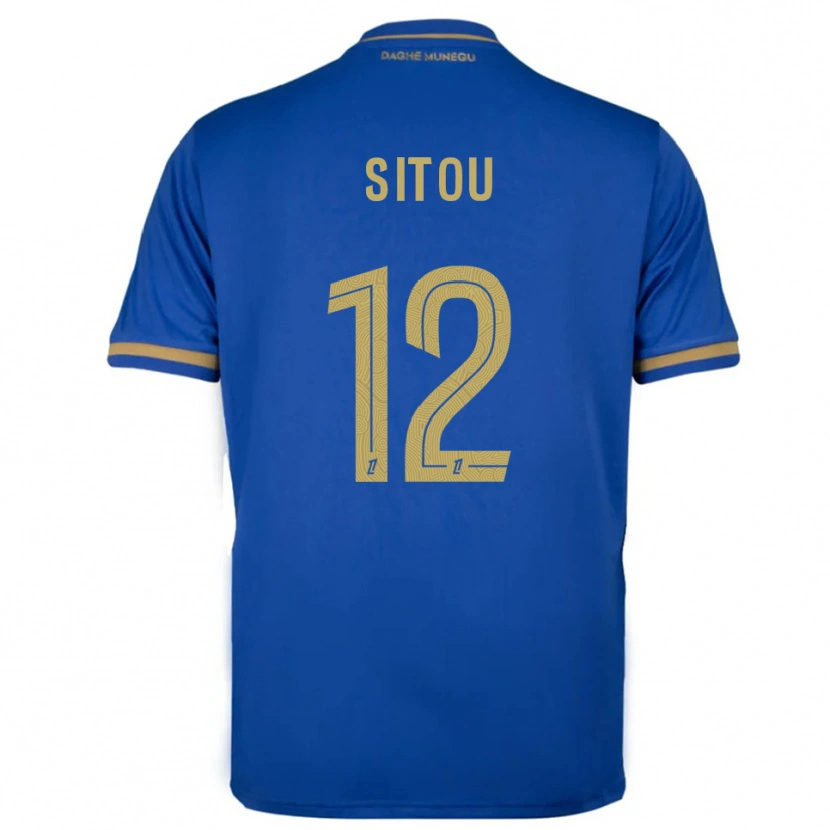 Danxen Herren Kévin Sitou #12 Blau Gold Auswärtstrikot Trikot 2025/26 T-Shirt Schweiz