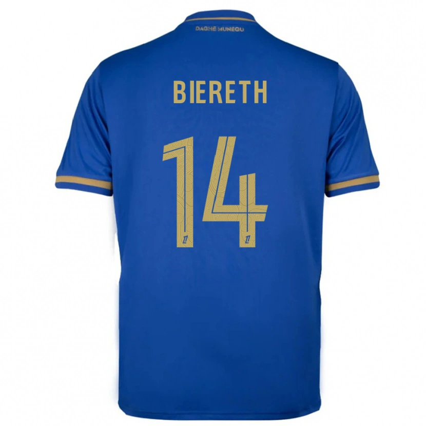 Danxen Herren Mika Biereth #14 Blau Gold Auswärtstrikot Trikot 2025/26 T-Shirt Schweiz