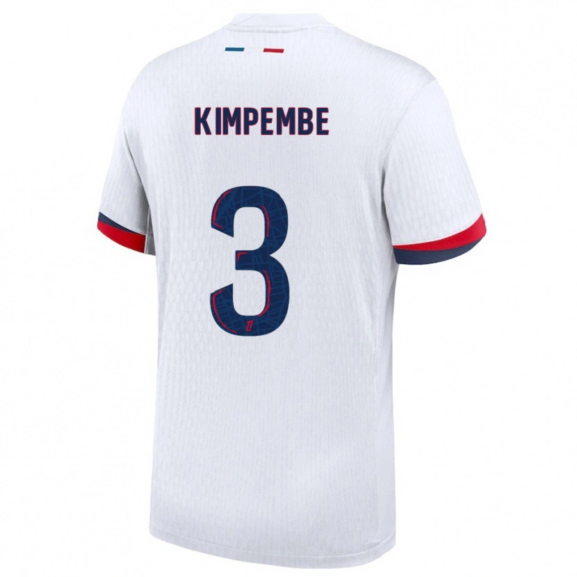 Danxen Herren Presnel Kimpembe #3 Weiß Rot Auswärtstrikot Trikot 2025/26 T-Shirt Schweiz