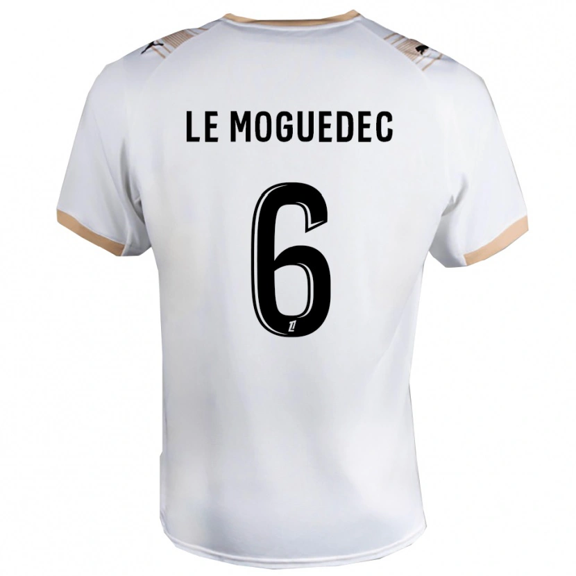 Danxen Herren Anaële Le Moguédec #6 Weiß Schwarz Auswärtstrikot Trikot 2025/26 T-Shirt Schweiz