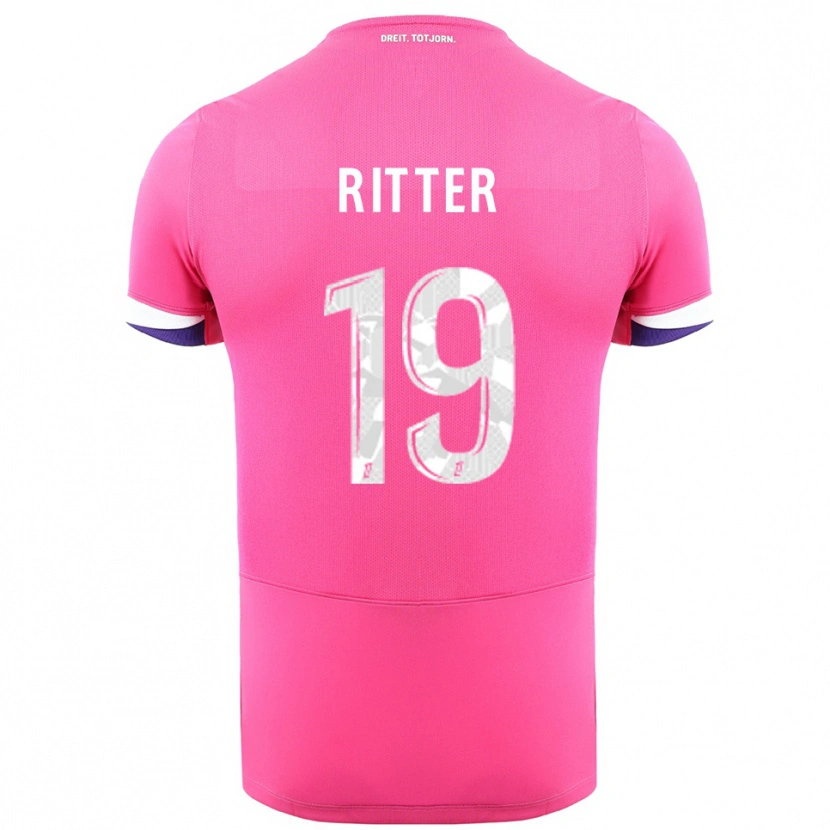 Danxen Herren Morgane Ritter #19 Rosa Weiß Auswärtstrikot Trikot 2025/26 T-Shirt Schweiz